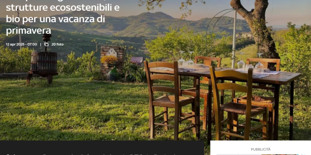 Insieme a SKYTG24! 10 Agriturismi BIO ed Ecosostenibili